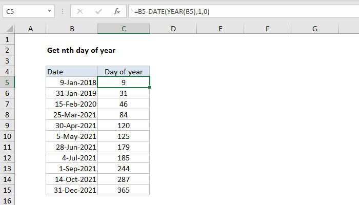 Excel Nth Day Of The Month